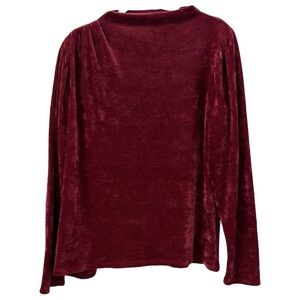 Express Women’s Mock Neck Puff Shoulder Long Sleeve Velour Sweater ‎ Sz XL